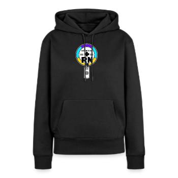 Cadeau de bande démo d’insigne Pride Infirmier infirmier Pride Safe With Me - Sweat à capuche Premium bio Femme - noir - Devant - Julia (174cm)