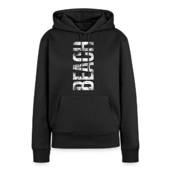 Conception de fautes de frappe de plage | Vacances à la plage - Sweat à capuche Premium bio Femme - noir - Devant - Julia (174cm)