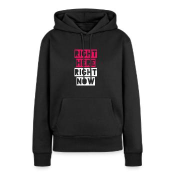 ICI ET MAINTENANT - Sweat à capuche Premium bio Femme - noir - Devant - Julia (174cm)