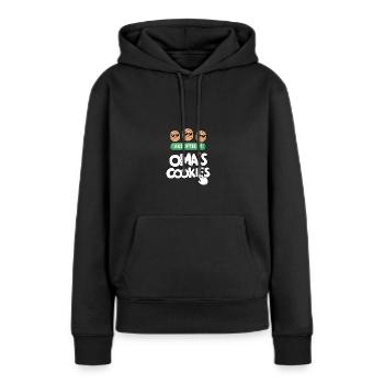 Omas Cookies – Lustig Oma Spruch Küche Backen - Frauen Premium Bio Hoodie - Schwarz - Vorne - Julia (174cm)