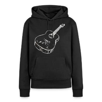 Guitare acoustique - Sweat à capuche Premium bio Femme - noir - Devant - Julia (174cm)