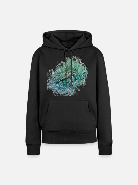 Schildkröte - Frauen Premium Bio Hoodie - Schwarz
