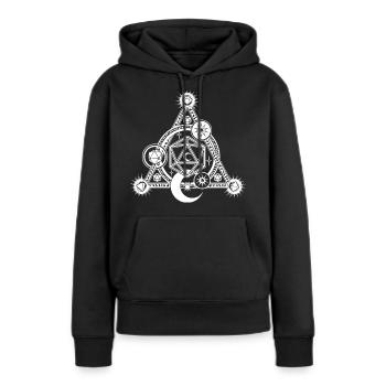 D20 Mystical Crescent Moon RPG - Frauen Premium Bio Hoodie - Schwarz - Vorne - Julia (174cm)
