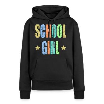 School Girl Vintage Design für die Schule - Frauen Premium Bio Hoodie - Schwarz - Vorne - Julia (174cm)