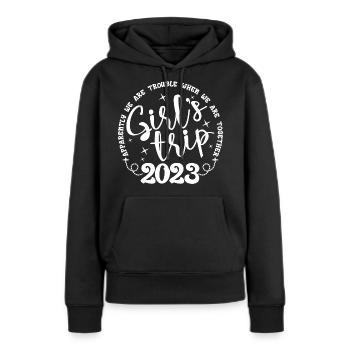 Voyage des filles 2023 Funny Girls Trip Week-end Vacances - Sweat à capuche Premium bio Femme - noir - Devant - Julia (174cm)