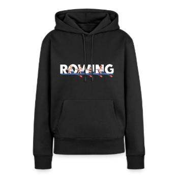 Aviron Femmes sans barreur Quatre - Sweat à capuche Premium bio Femme - noir - Devant - Julia (174cm)