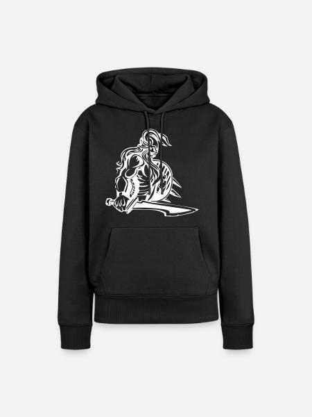 Starker Wikinger - Frauen Premium Bio Hoodie - Schwarz
