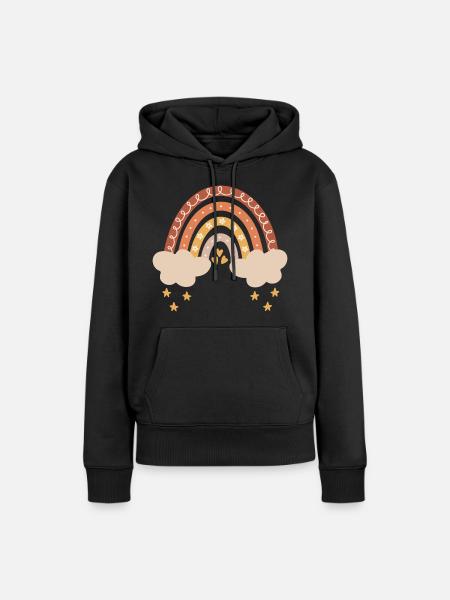 Boho Regenbogen Baby Junge Mädchen Geburt Geschenk - Frauen Premium Bio Hoodie - Schwarz