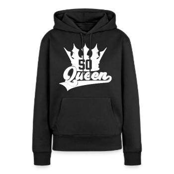 QUEEN 50. GEBURTSTAG 1971 FRAU - Frauen Premium Bio Hoodie - Schwarz - Vorne - Julia (174cm)