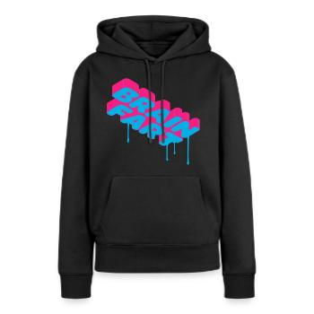 Brain fart - bug de cerveau - Sweat à capuche Premium bio Femme - noir - Devant - Julia (174cm)