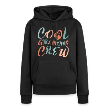 Cool Boy Moms Crew – Conception de la Vie de Maman - Sweat à capuche Premium bio Femme - noir - Devant - Julia (174cm)