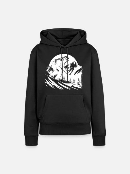 Snowboarder Skizze - Frauen Premium Bio Hoodie - Schwarz