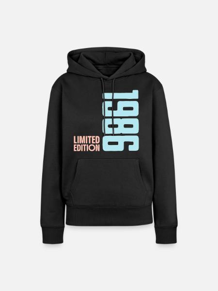 1986 Limited Edition Retro Geburtstag 40ster - Frauen Premium Bio Hoodie - Schwarz
