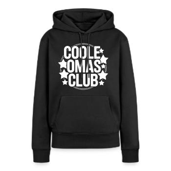 Coole Omas Club - Frauen Premium Bio Hoodie - Schwarz - Vorne - Julia (174cm)
