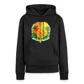 Mango Paradise - Frauen Premium Bio Hoodie - Schwarz - Vorne - Julia (174cm)