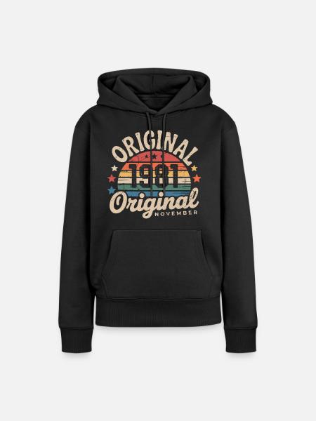 November 1981 – November 1981 - Frauen Premium Bio Hoodie - Schwarz