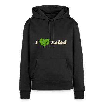 J’adore la salade - Sweat à capuche Premium bio Femme - noir - Devant - Julia (174cm)