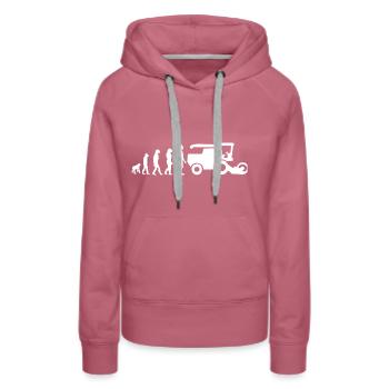 Moissonneuse évolution - Sweat à capuche Premium bio Femme - mauve - Devant - Isabella (175cm)