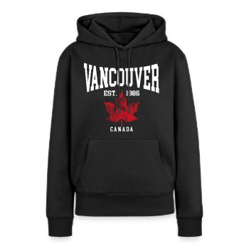Vancouver - Sweat à capuche Premium bio Femme - noir - Devant - Julia (174cm)