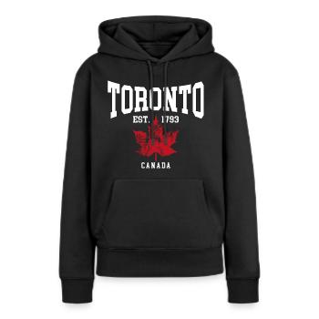 Toronto - Sweat à capuche Premium bio Femme - noir - Devant - Julia (174cm)