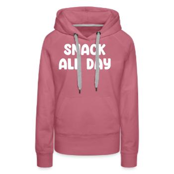 Collation toute la journée - Sweat à capuche Premium bio Femme - mauve - Devant - Isabella (175cm)