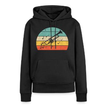 Trompete - Frauen Premium Bio Hoodie - Schwarz - Vorne - Julia (174cm)