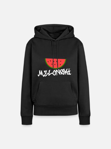 Melonski Melone - Frauen Premium Bio Hoodie - Schwarz