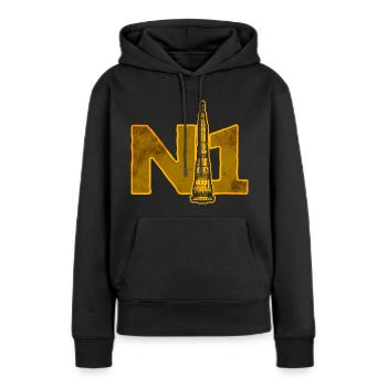 Missile N1 Union soviétique - Sweat à capuche Premium bio Femme - noir - Devant - Julia (174cm)