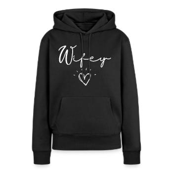 Ehefrau - Frauen Premium Bio Hoodie - Schwarz - Vorne - Julia (174cm)