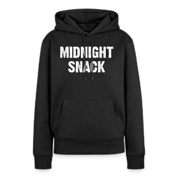 Collation de minuit - Sweat à capuche Premium bio Femme - noir - Devant - Julia (174cm)