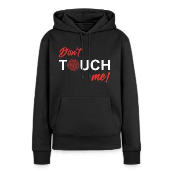Ne me touchez pas - Empreinte digitale - Sweat à capuche Premium bio Femme - noir - Devant - Julia (174cm)