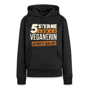 Veganerin Vegan Veganismus Fleischfrei Geschenk - Frauen Premium Bio Hoodie - Schwarz - Vorne - Julia (174cm)