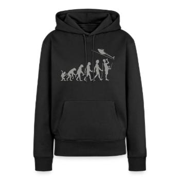 3D-Heli Modellflieger Evo Heli grey - RAHMENLOS RC - Frauen Premium Bio Hoodie - Schwarz - Vorne - Julia (174cm)