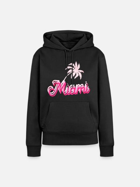 Miami Florida - Frauen Premium Bio Hoodie - Schwarz