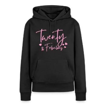 vingt fabuleux - Sweat à capuche Premium bio Femme - noir - Devant - Julia (174cm)