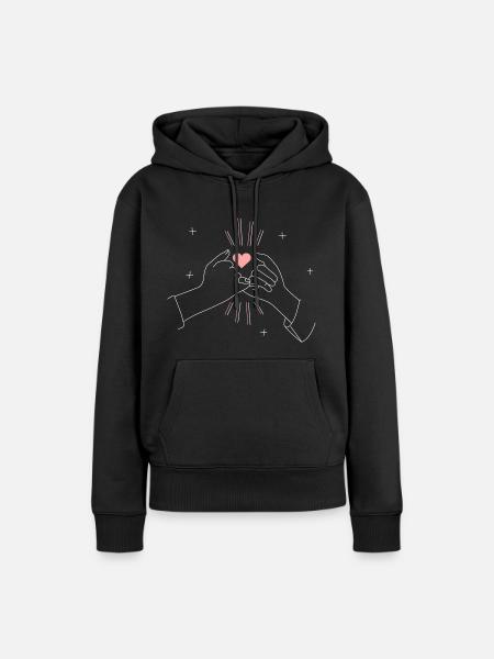BESTE FREUNDE BEST FRIEND'S - Frauen Premium Bio Hoodie - Schwarz