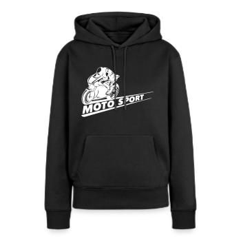 Moto Moto Sport - Sweat à capuche Premium bio Femme - noir - Devant - Julia (174cm)