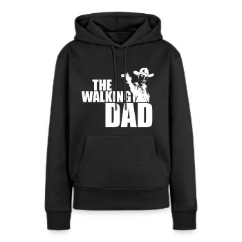 Le père de La Walking - Sweat à capuche Premium bio Femme - noir - Devant - Julia (174cm)