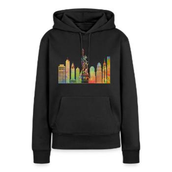 Statue de la Liberté de New York Manhattan Skyline - Sweat à capuche Premium bio Femme - noir - Devant - Julia (174cm)