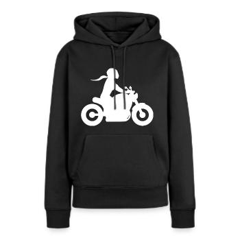 Motorradfahrerin Chopper Frau Motorrad Dame - Frauen Premium Bio Hoodie - Schwarz - Vorne - Julia (174cm)