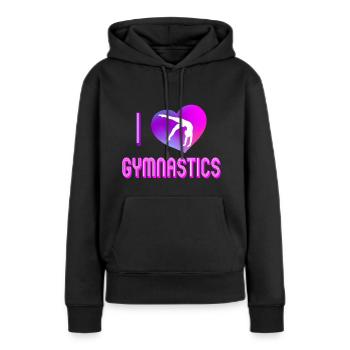 Ich liebe Turnen, Turnerin; Gymnastics - Gymnast - Frauen Premium Bio Hoodie - Schwarz - Vorne - Julia (174cm)