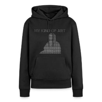 Mona Lisa ASCII - Sweat à capuche Premium bio Femme - noir - Devant - Julia (174cm)