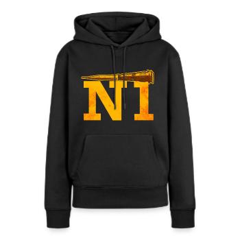 Missile N1 Union soviétique - Sweat à capuche Premium bio Femme - noir - Devant - Julia (174cm)