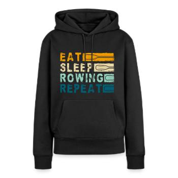 Rudern Wasser Steuermann - Frauen Premium Bio Hoodie - Schwarz - Vorne - Julia (174cm)