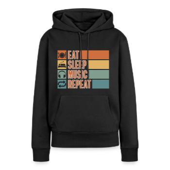 Dj Kopfhörer Lieder - Frauen Premium Bio Hoodie - Schwarz - Vorne - Julia (174cm)