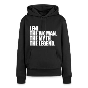 Woman Mythos Legende Name Leni - Frauen Premium Bio Hoodie - Schwarz - Vorne - Julia (174cm)