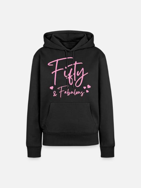 Fünfzig fabelhaft - Frauen Premium Bio Hoodie - Schwarz
