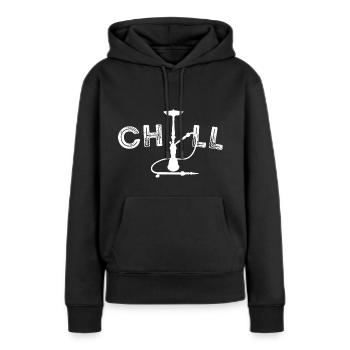 Chill Shisha Shirt Drôle - Sweat à capuche Premium bio Femme - noir - Devant - Julia (174cm)