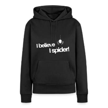 Je crois que je spider - Sweat à capuche Premium bio Femme - noir - Devant - Julia (174cm)