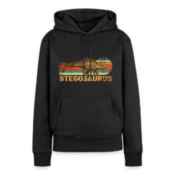 Stegosaurus - Sweat à capuche Premium bio Femme - noir - Devant - Julia (174cm)